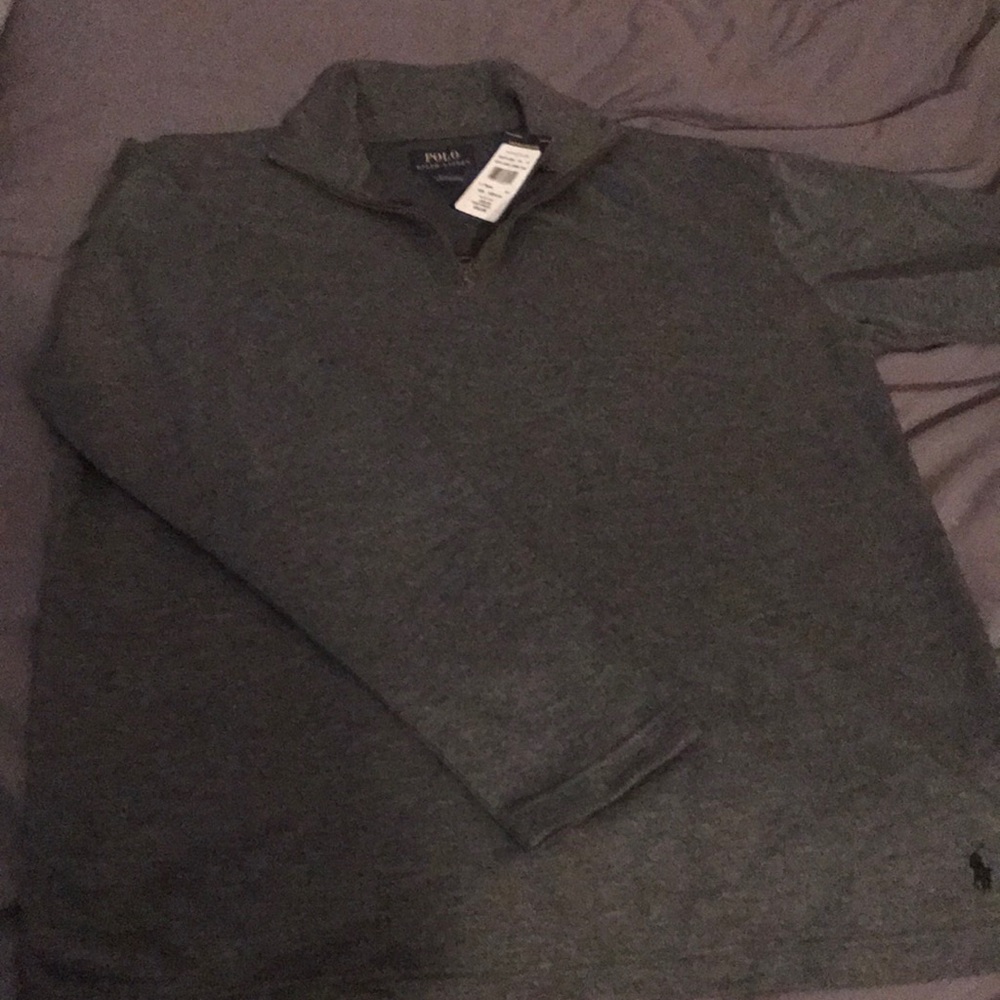 Thin Dark gray 1/4 zip polo